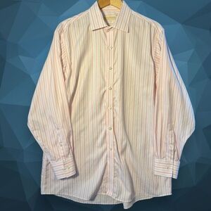 Michael Kors Size 16 1/2 32/33 NON IRON Dress Shirt Pastel Stripes